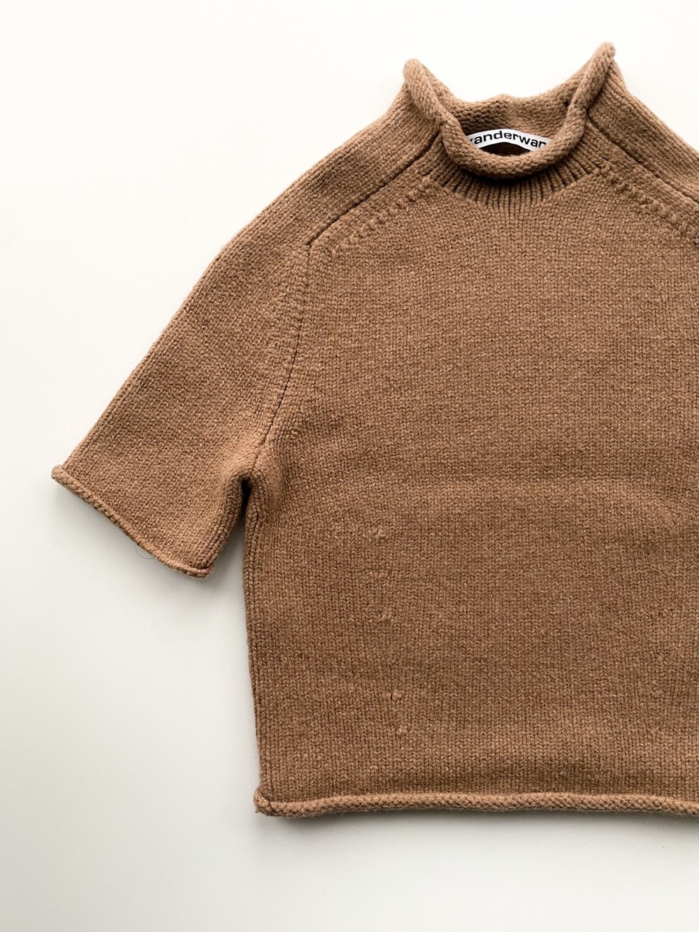Alexander Wang Mockneck Knit Short Sleeve Sweater